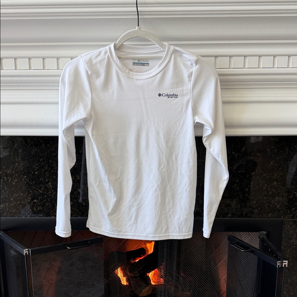 Columbia Kids' Classic White Long Sleeve Tee